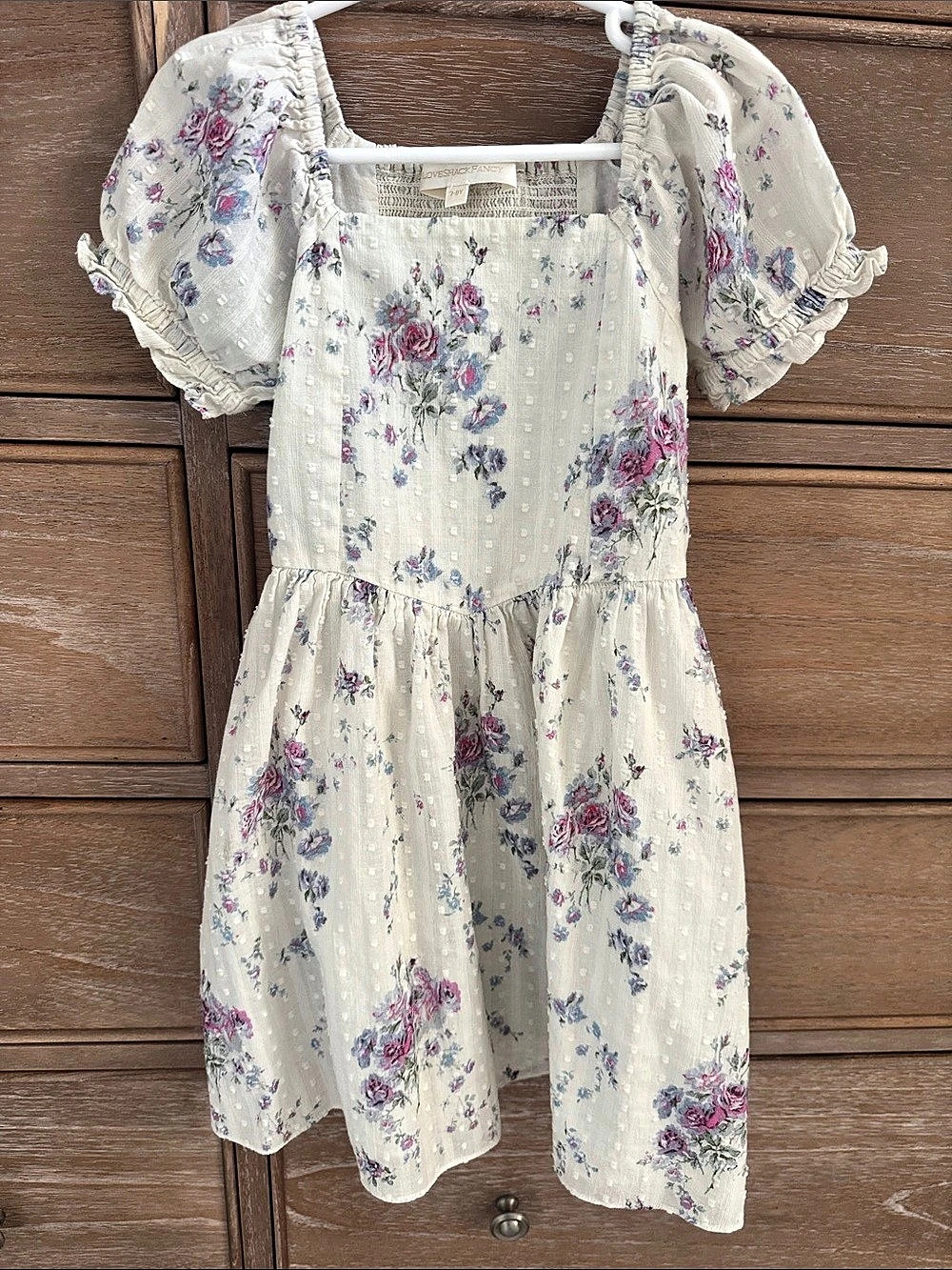 Love Shack Fancy girls  Floral Puff Sleeve Dress Girls 7-8Y